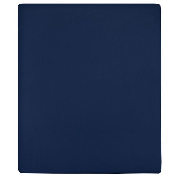 vidaXL Draps-housses Jersey 2 pcs Bleu marine 140x200 cm Coton