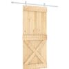 vidaXL Porte coulissante 90 x 210 cm Bois de pin massif (non trait&eacute;)