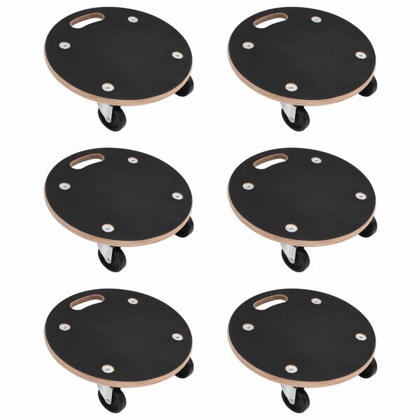 vidaXL Chariot de Transport 6 pcs Gris Contreplaqu&eacute;