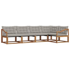vidaXL Ensemble de canap&eacute;s d'ext&eacute;rieur 5 pc Gris Naturel et Clair