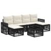 vidaXL Ensemble de canap&eacute; de jardin 7 pcs Noir et blanc cr&egrave;me