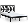 vidaXL Cadre de lit sans matelas noir bois de pin massif