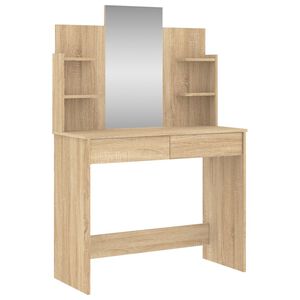 vidaXL Coiffeuse avec miroir ch&ecirc;ne sonoma 96x39x142 cm