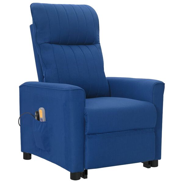 vidaXL Fauteuil de massage Bleu Tissu
