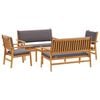 vidaXL Ensemble de canap&eacute; de jardin 5 pc 4-Nombre de places Marron