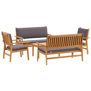 vidaXL Ensemble de canap&eacute; de jardin 5 pi&egrave;ces 4-Nombre de places Marron