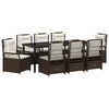 vidaXL Ensemble de salle &agrave; manger pour jardin 9 pc Marron polyrotin