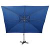 vidaXL Parasol de jardin en porte-à-faux avec double toit bleu azuré