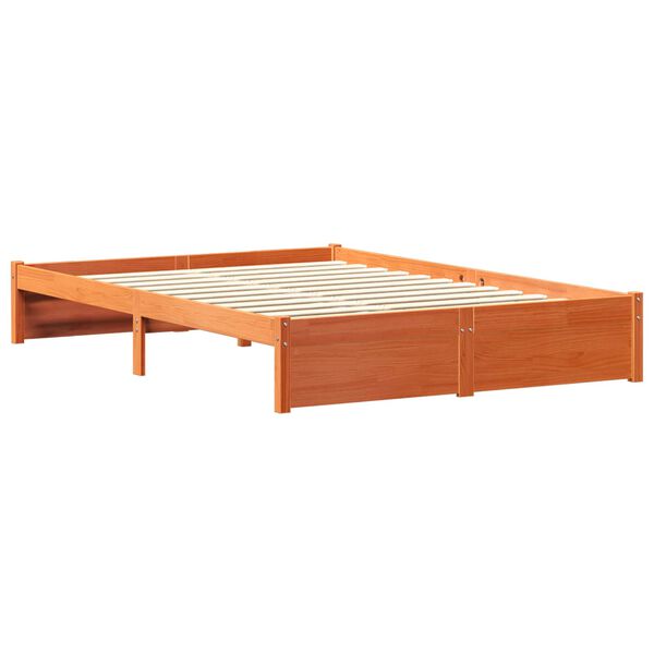 vidaXL Lit Biblioth&egrave;que avec stockage 2 pcs Cire marron 200 x 120 cm