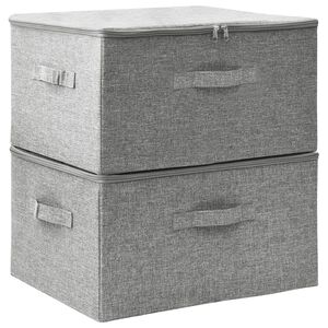 vidaXL Bo&icirc;tes de rangement 2 pcs Tissu 43x34x23 cm Gris