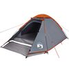 vidaXL Tente de camping &agrave; d&ocirc;me 2 personnes gris et orange imperm&eacute;able
