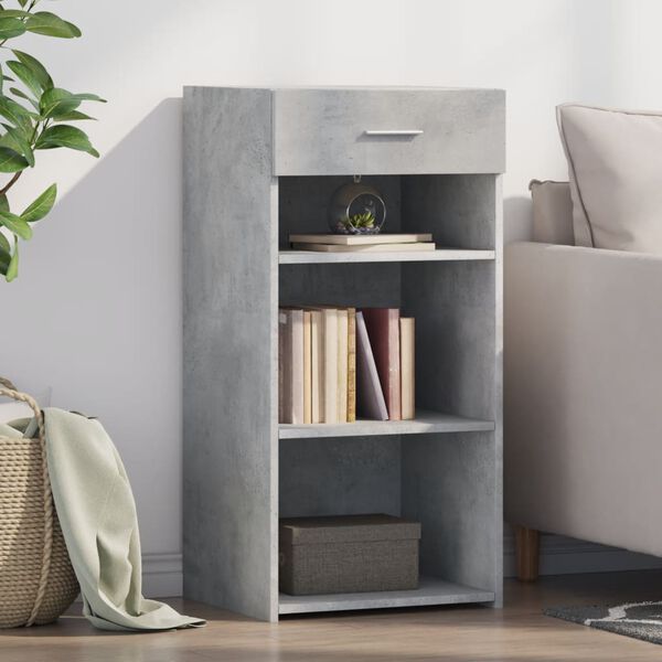 vidaXL Buffet gris b&eacute;ton 45x42,5x93 cm bois d'ing&eacute;nierie