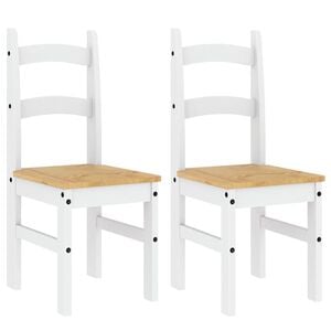 vidaXL Chaises &agrave; manger lot de 2 blanc 40x46x99 cm bois massif de pin