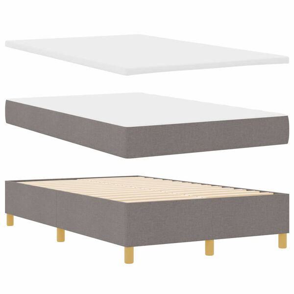 vidaXL Lit &agrave; ressorts avec matelas Taupe 120 x 200 cm tissu