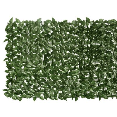 vidaXL Écran de balcon avec feuilles vert foncé 400x100 cm