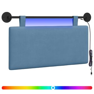 vidaXL T&ecirc;te de lit suspendue Bleu Tissu en velours c&ocirc;tel&eacute;