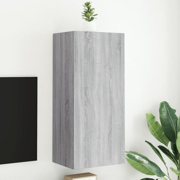 vidaXL Meuble TV mural sonoma gris 40,5x30x90 cm bois d'ing&eacute;nierie