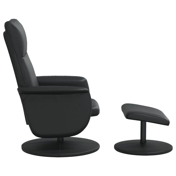 vidaXL Fauteuil inclinable avec repose-pied noir similicuir