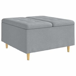 vidaXL Ottoman avec rangement Gris clair 80 x 80 x 45 cm tissu