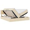 vidaXL Lit de rangement LED avec matelas Cr&egrave;me 200 x 200 cm Tissu