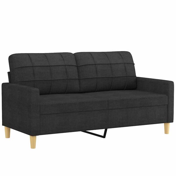 vidaXL Canap&eacute; &agrave; 2 places Noir 140 cm Tissu
