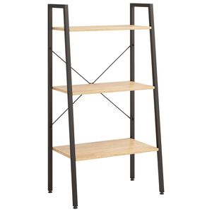 vidaXL &Eacute;tag&egrave;re sur pied 3 niveaux Marron clair et noir 56x35x108 cm