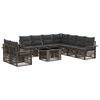 vidaXL Ensemble de canap&eacute; de jardin 10 pc Gris et Gris fonc&eacute; polyrotin