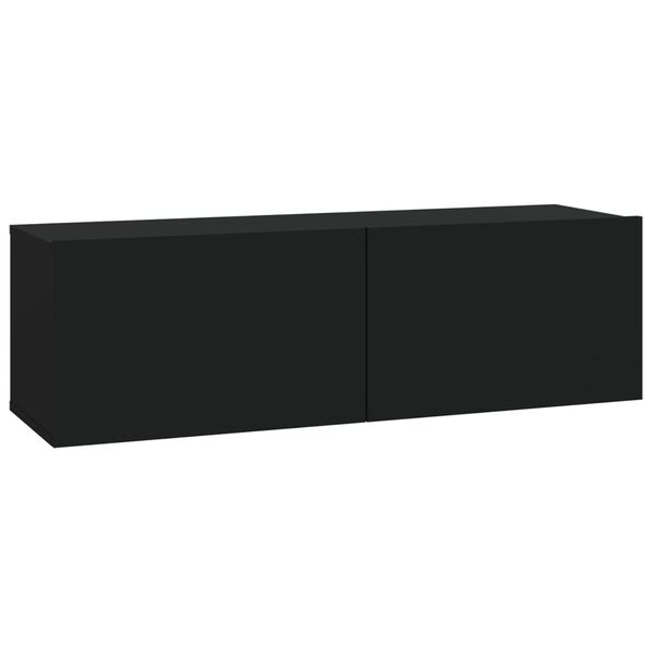 vidaXL Meubles TV muraux 4 pcs Noir 100x30x30 cm