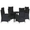 vidaXL Ensemble de salle &agrave; manger pour jardin 5 pcs Noir polyrotin