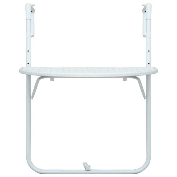 vidaXL Table de balcon Blanc 60x64x83,5 cm Plastique Aspect de rotin