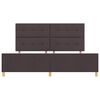 vidaXL Cadre de lit avec t&ecirc;te de lit Marron fonc&eacute; 200 x 200 cm tissu