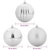 vidaXL Ensemble de Boules de No&euml;l XXL 3 pcs Argent Plastique