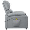 vidaXL Fauteuil de massage Gris clair Tissu