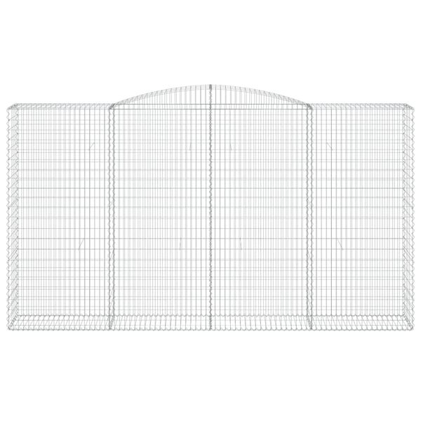 vidaXL Paniers à gabions arqués 2 pcs 400x50x220/240 cm Fer galvanisé
