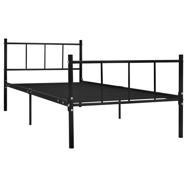 vidaXL Cadre de lit sans matelas noir métal 90x200 cm