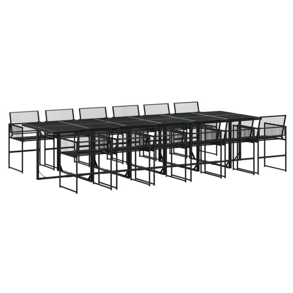 vidaXL Ensemble &agrave; manger de jardin 13 pcs noir r&eacute;sine tress&eacute;e
