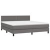 vidaXL Sommier &agrave; lattes de lit avec matelas Gris 160x200 cm Similicuir