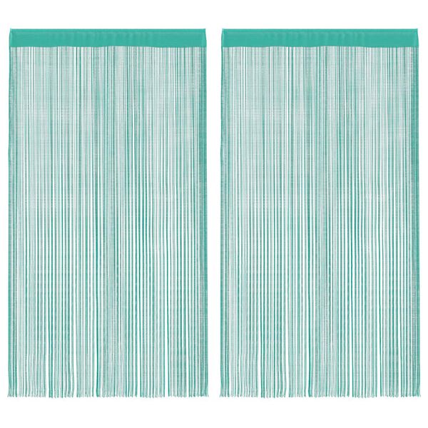 vidaXL Rideaux à fils 2 pcs turquoise 100x250 cm