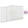 vidaXL Paniers &agrave; gabions arqu&eacute;s 3 pcs 400x50x220/240 cm Fer galvanis&eacute;