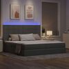 vidaXL Lit avec rangement et LED Gris clair 200 x 200 cm Polyester