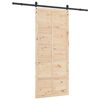 vidaXL Porte coulissante Marron 100 x 208 cm Bois de pin massif