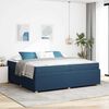 vidaXL Cadre de lit avec matelas Bleu 200 x 200 cm tissu