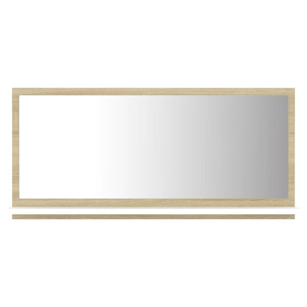 vidaXL Miroir de bain Blanc et ch&ecirc;ne sonoma 80x10,5x37 cm Agglom&eacute;r&eacute;