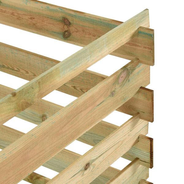 vidaXL Composteur de jardin &agrave; lattes 120x120x70cm Bois de pin impr&eacute;gn&eacute;