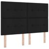 vidaXL Lit &agrave; ressort LED avec t&ecirc;te de lit Noir 140 x 190 cm tissu