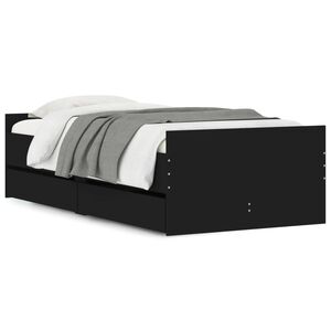 vidaXL Cadre de lit sans matelas noir 75x190 cm