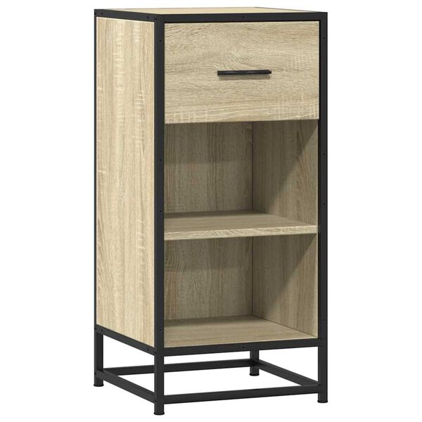 vidaXL Buffet ch&ecirc;ne sonoma 35,5x35x76 cm bois d'ing&eacute;nierie et m&eacute;tal