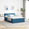 vidaXL Cadre de lit ottoman avec matelas bleu foncé 140x190 cm velours