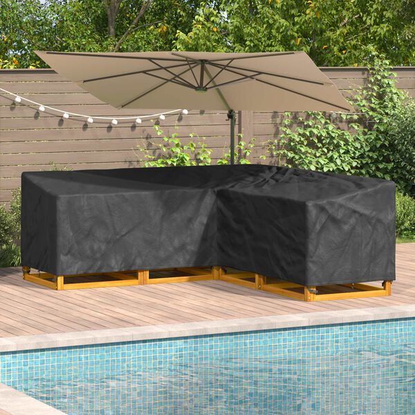 vidaXL Housse pour meubles Noir 235 x 235 x 80 cm Tissu Oxford 420D