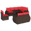 vidaXL Ensemble de canap&eacute; de jardin 9 pcs avec coussins marron